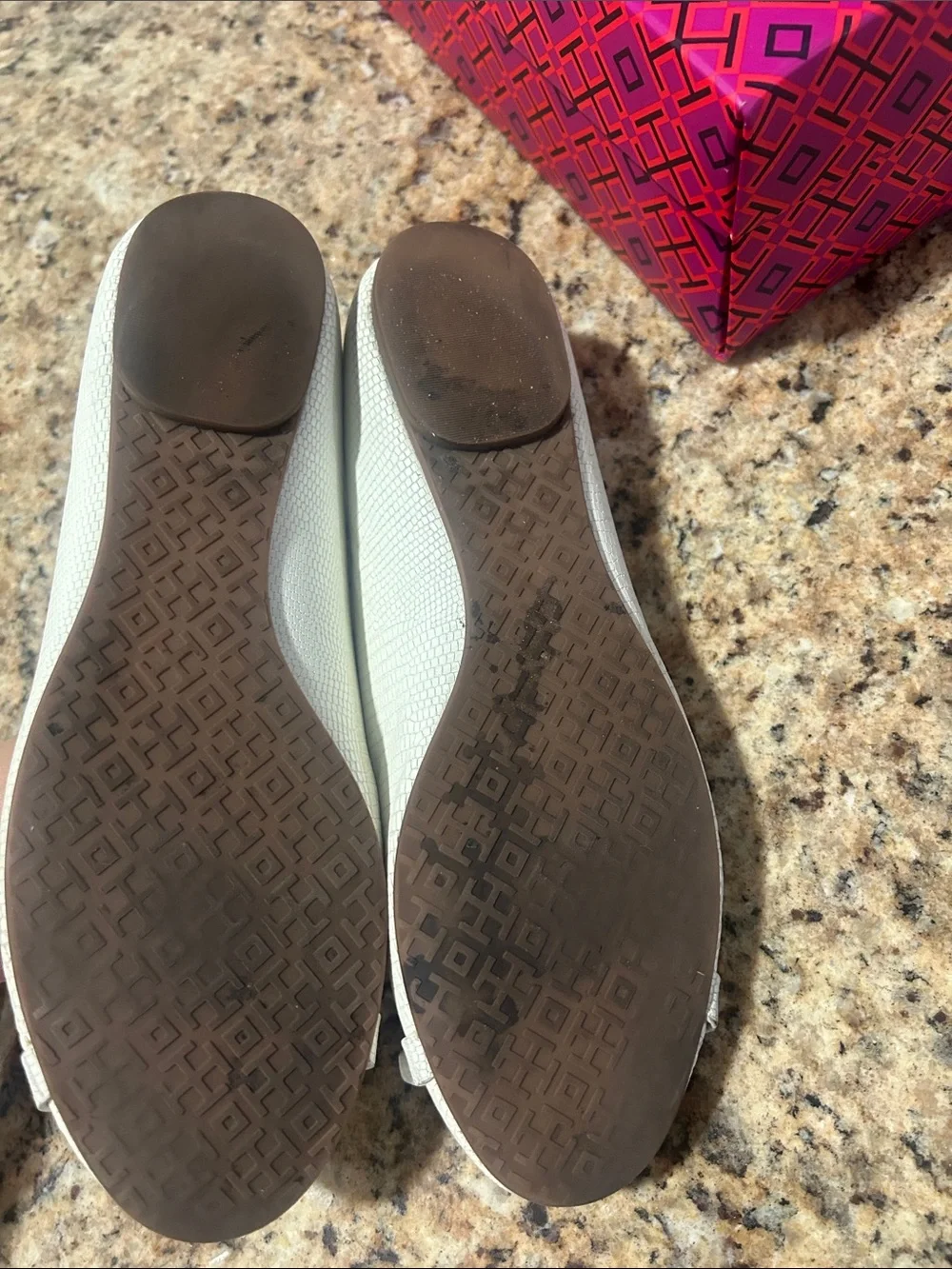 Tory Burch cream leather flats